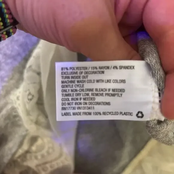 Knox Rose Heather Gray Knit Tunic Top Lace Trim Size S - Picture 7 of 7